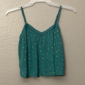 American Eagle Outfitters Small Green floral crop top